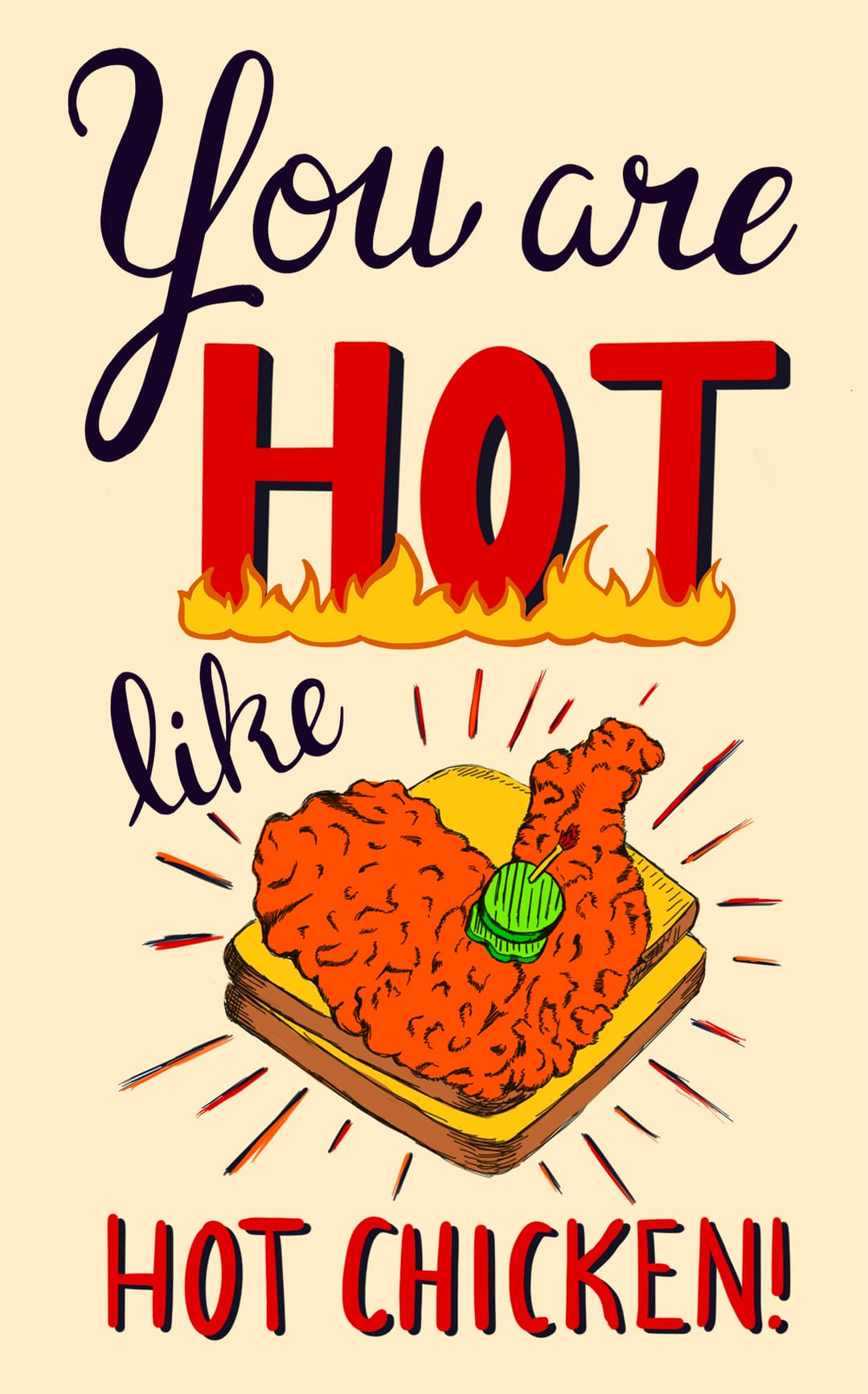 Illustration of hot chicken